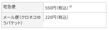 スケーターの配送料